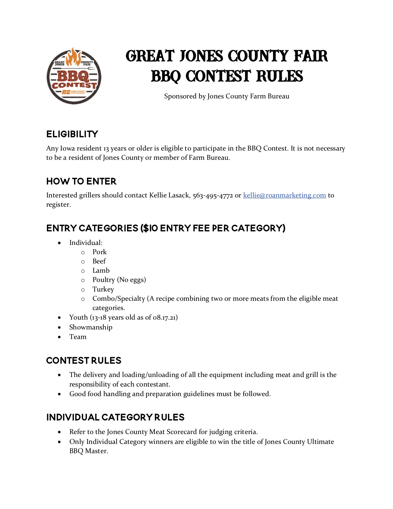 2022 Farm Bureau Cookout Contest Flyer